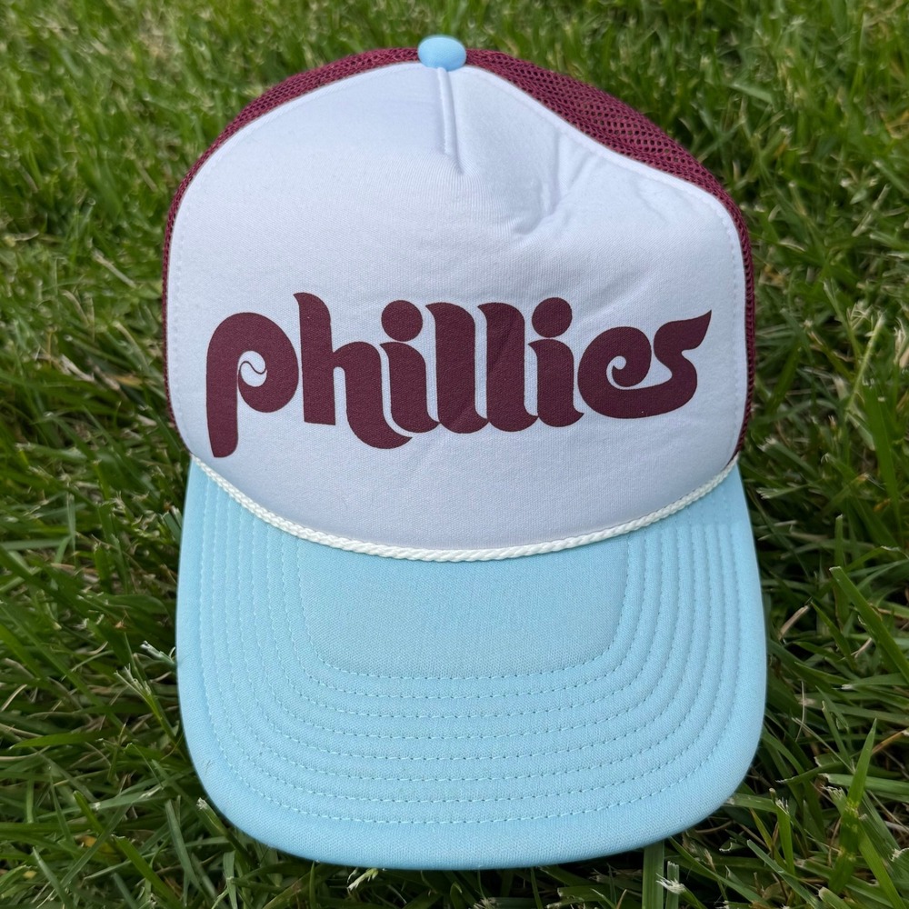 Like NEW Philadelphia Phillies MLB '47 Throwback Blue Trucker Snapback Hat